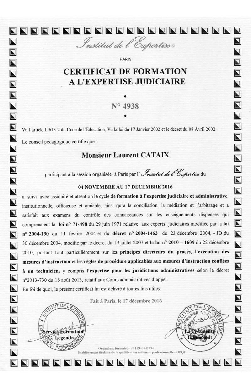 certificat de formation à l'expertise judiciaire certificat de formation à l'expertise judiciaire