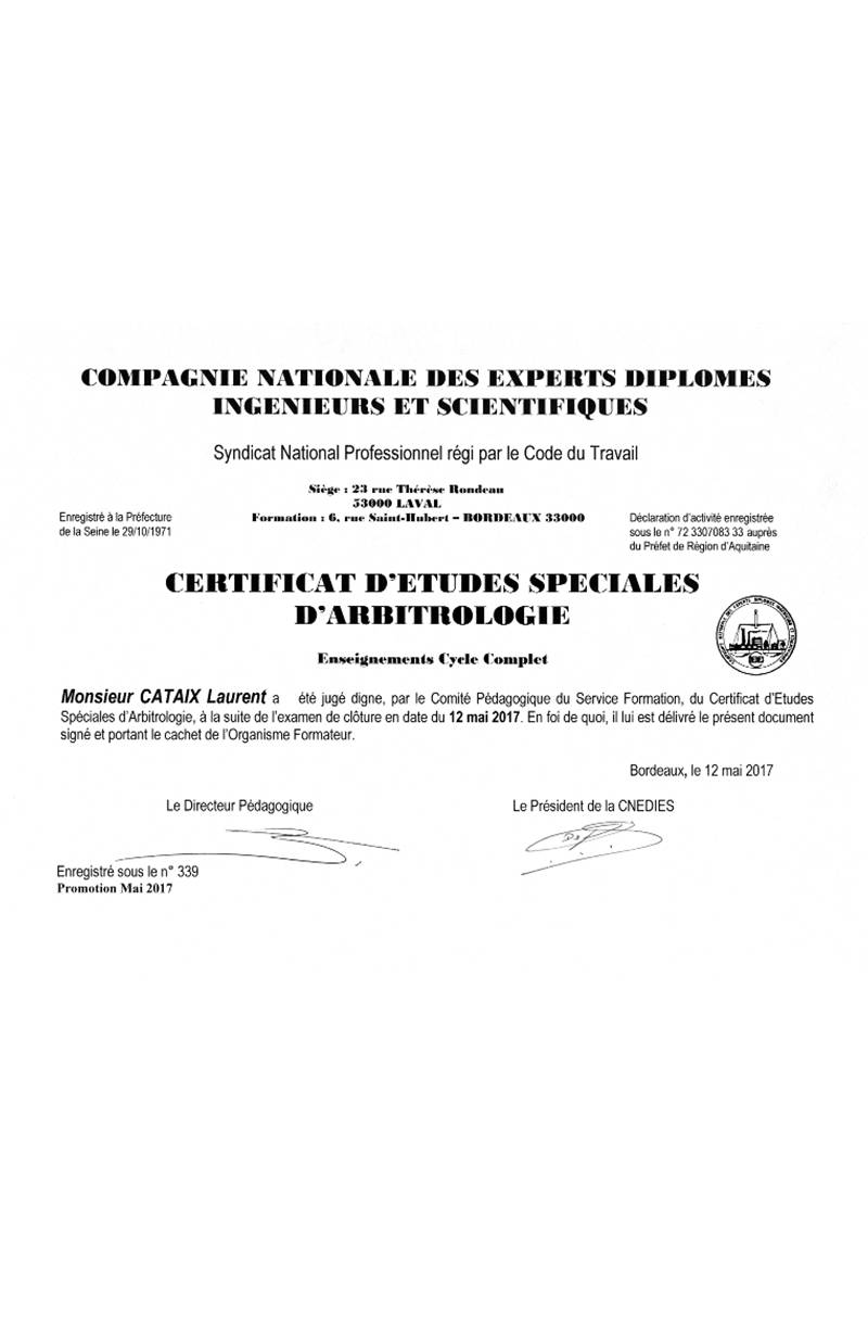 certificat d'études spéciales d'arbitrologie certificat d'études spéciales d'arbitrologie
